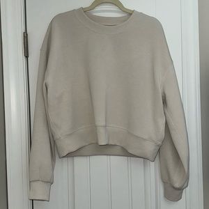Lululemon White Opal Softstreme Perfectly Oversized Cropped Crew